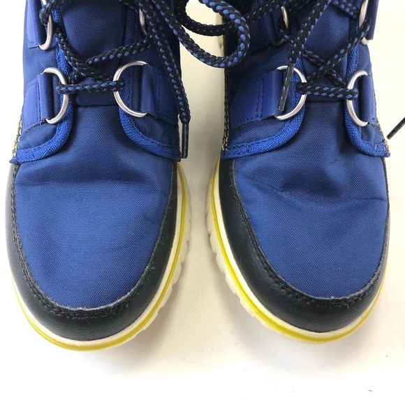 Sorel Cozy Carnival Aviation blue black ankle winter womens boots Size 7 - Picture 9 of 11